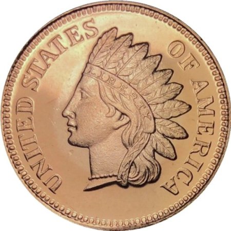(image for) Indian Head Design 1/2 oz .999 Pure Copper Round