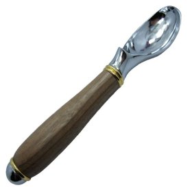 Hand Turned Ice Cream Scoop #01 in (Black Walnut) Chrome/24kt Gold