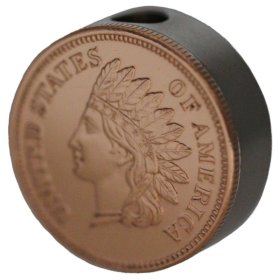 Indian Head Penny Design (Polished Copper) Stainless Steel Core Lanyard Bead By Barter Wear 
