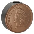 (image for) Indian Head Penny Design (Polished Copper) Stainless Steel Core Lanyard Bead By Barter Wear 