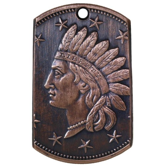 (image for) Indian Head Penny Copper Dog Tag Necklace