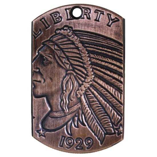 (image for) Incuse Indian Copper Dog Tag Necklace