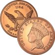 (image for) Indian Princess $3. Design 1 oz .999 Pure Copper Round