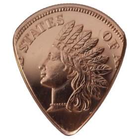Indian Head Penny Design Copper Guitar Pick