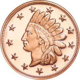 Indian Head Penny 1 oz .999 Pure Copper Round (Presston Mint)