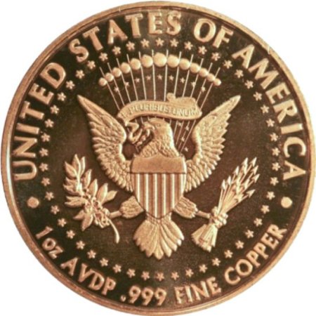 (image for) John F. Kennedy (1964 Design) 1 oz .999 Pure Copper Round