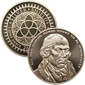 James Madison #42 (2017 Silver Shield Mini Mintage) 1 oz .999 Pure Copper Round