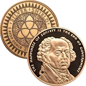 John Adams #40 (2017 Silver Shield Mini Mintage) 1 oz .999 Pure Copper Round