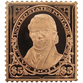 John Marshall Bureau $5.00 Stamp Design 1 oz .999 Fine Copper Bar