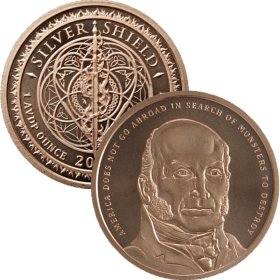 John Quincy Adams #84 (2018 Silver Shield - Mini Mintage) 1 oz .999 Pure Copper Round