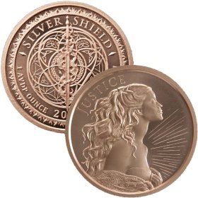 Justice ~ 2018 Cardinal Virtue Series 1 oz .999 Pure Copper Round