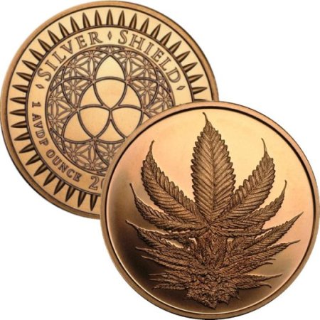 (image for) King Cannabis #4 (2017 Silver Shield Mini Mintage) 1 oz .999 Pure Copper Round