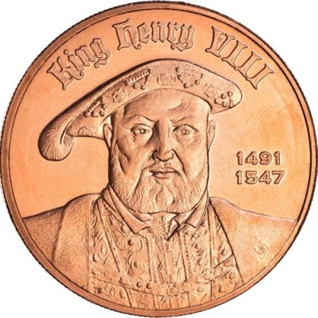 (image for) King Henry VIII 1/2 oz .999 Pure Copper Round