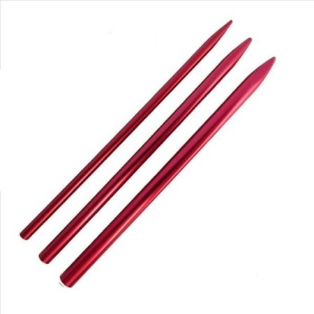 (image for) Knotters Tool II (Silver) w/ 3 Different Size Red Lacing Needles