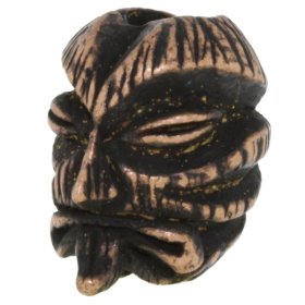 Kiko Tiki Bead in Roman Copper Oxide Finish by Schmuckatelli Co.