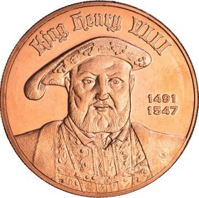 King Henry VIII 1/2 oz .999 Pure Copper Round