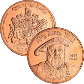 King Henry VIII 1/2 oz .999 Pure Copper Round