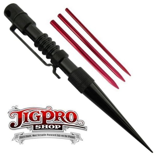 (image for) Knotters Tool II (Black) w/ 3 Different Size Red Lacing Needles