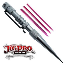 Knotters Tool II (Stainless Steel) w/ 3 Different Size Pink Lacing Needles