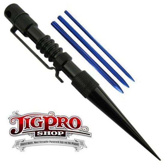 (image for) Knotters Tool II (Black) w/ 3 Different Size Blue Lacing Needles