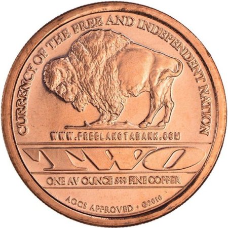 (image for) Lakota "Crazy Horse" (AOCS) (2010) 1 oz .999 Pure Copper Round