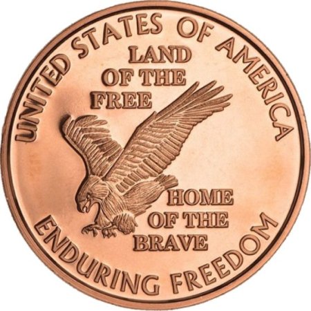 (image for) Land Of The Free (Enduring Freedom Series) 1 oz .999 Pure Copper Round (Presston Mint)