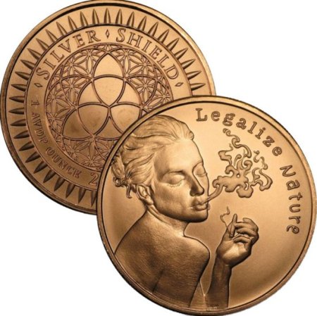 (image for) Legalize Nature 1 oz .999 Pure Copper Round (2017 Silver Shield)