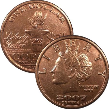 (image for) Liberty 2007 NORFED 1 oz .999 Pure Copper Round