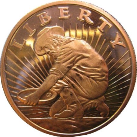 (image for) Liberty ~ Prospector 1 oz .999 Pure Copper Round