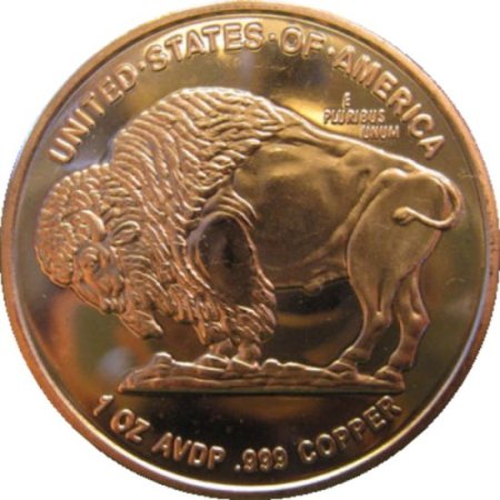 (image for) Liberty ~ Prospector 1 oz .999 Pure Copper Round