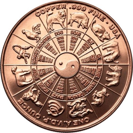(image for) Libra ~ Zodiac Sign Series 1 oz .999 Pure Copper Round
