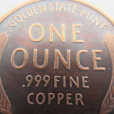 (image for) Lincoln Bust Cent Design 1 oz .999 Pure Copper Round (Golden State Mint) (Black Patina)