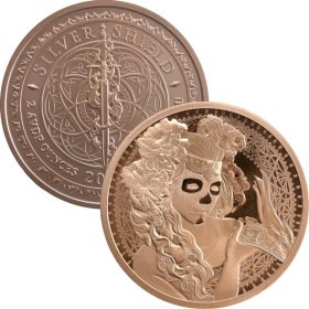 La Muerte Del Dolar #136 (2019 Silver Shield - Mini Mintage) 2 oz .999 Pure Copper Round