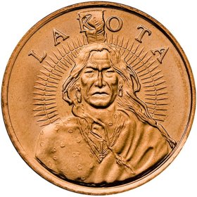Lakota "Crazy Horse" (AOCS) (2011) 1 oz .999 Pure Copper Round