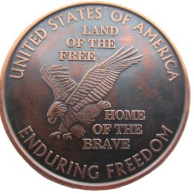Land Of The Free (Enduring Freedom Series) 1 oz .999 Pure Copper Round (Presston Mint) (Black Patina)