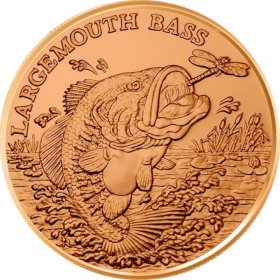 Largemouth Bass (American Wildlife Series) 1 oz .999 Pure Copper Round