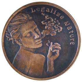 Legalize Nature 1 oz .999 Pure Copper Round (2017 Silver Shield) (Black Patina)