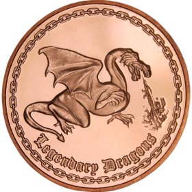 Legendary Dragons 1 oz .999 Pure Copper Round