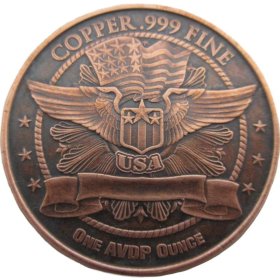 Liberty Head (Osborne Mint) 1 oz .999 Pure Copper Round (Black Patina)