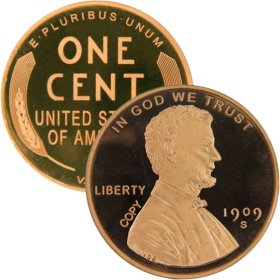 (image for) 1909 Lincoln "S" Cent Design 1 oz .999 Pure Copper Round