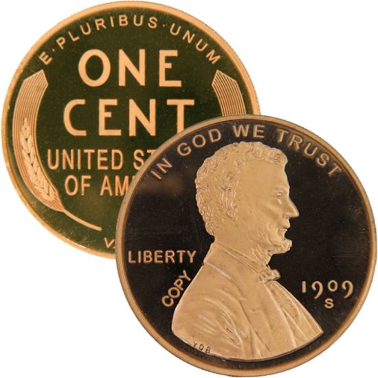 (image for) 1909 Lincoln \"S\" Cent Design 1 oz .999 Pure Copper Round