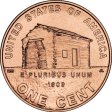 (image for) Lincoln Log Cabin 2009 Bicentennial 1 oz .999 Pure Copper Round