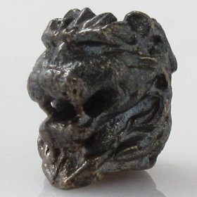 Lion Spacer Bead in Brass With Black Patina by Covenant Everyday Gear