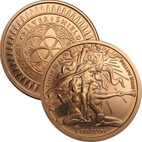 Listen To All - Follow None - Trivium 1 oz .999 Pure Copper Round (2015 Silver Shield)