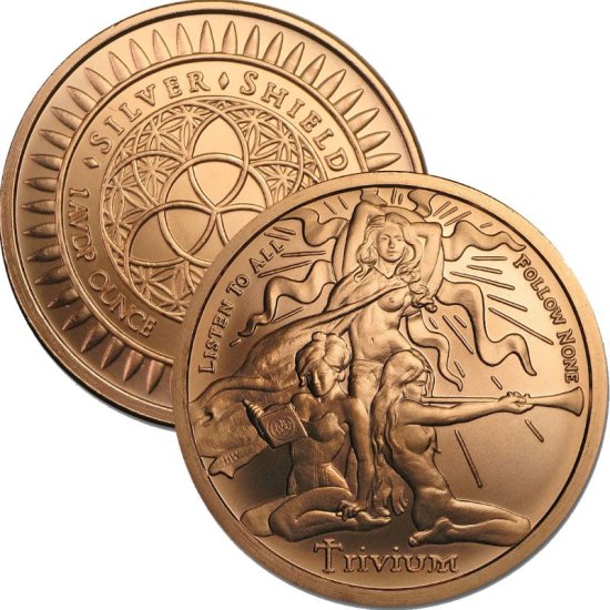 (image for) Listen To All - Follow None - Trivium 1 oz .999 Pure Copper Round (2015 Silver Shield)