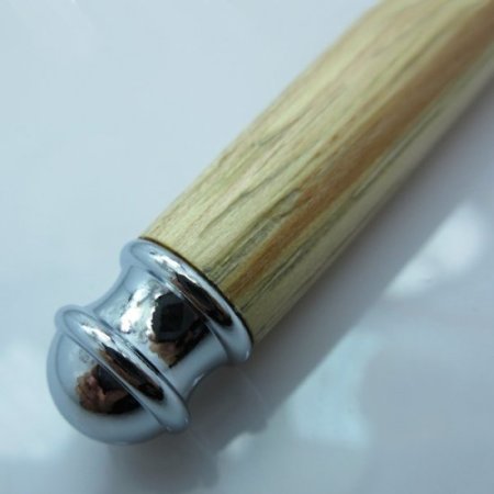 (image for) Hand Turned Razor Handle/Stand Set in (Hickory) Chrome