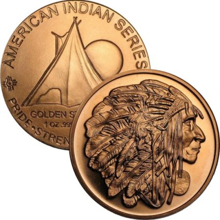 (image for) Medallion Chief 1 oz .999 Pure Copper Round