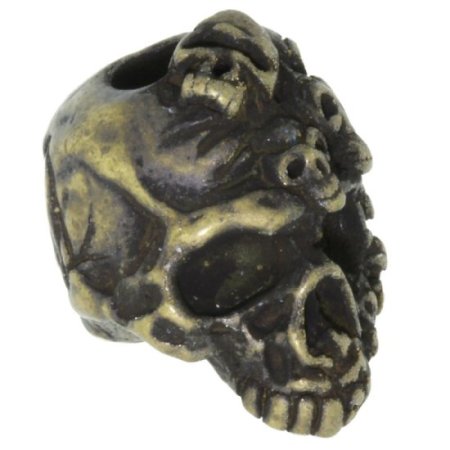 (image for) Mind Skull Bead in Roman Brass Oxide Finish by Schmuckatelli Co.