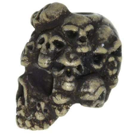 (image for) Mind Skull Bead in Roman Brass Oxide Finish by Schmuckatelli Co.