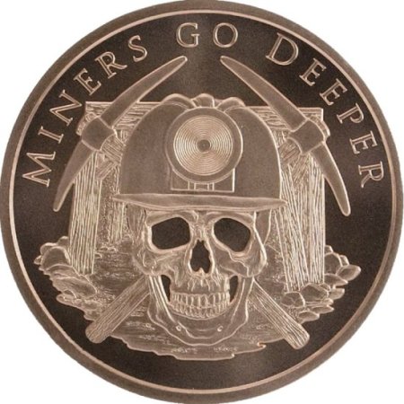 (image for) Miners Go Deeper #137 (2019 Silver Shield - Mini Mintage) 2 oz .999 Pure Copper Round